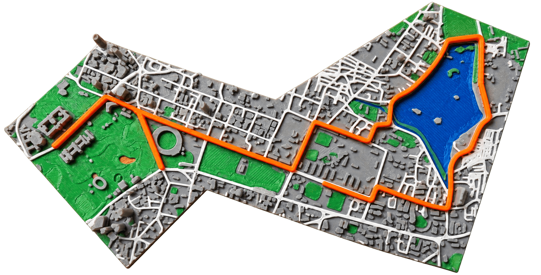 Box Frame Running Map 3D printed route